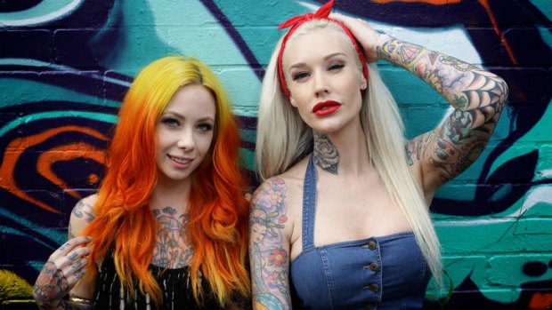 The Australian Tattoo & Body Art Expo Inernational guests, Megan Massacre and Sabina Kelley.