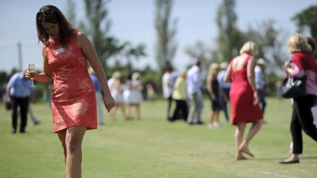Best foot forward &#8230; Anya Collingwood engages in a fine polo tradition.