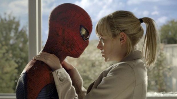 Emma Stone and Andrew Garfield in <i>The Amazing Spider-Man</i>.