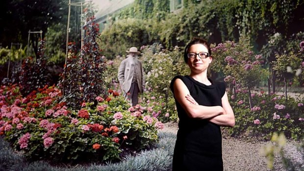 Garden inspiration: Monet's Waterlillies and curator Marianne Mathieu, who is accompanying the collection.