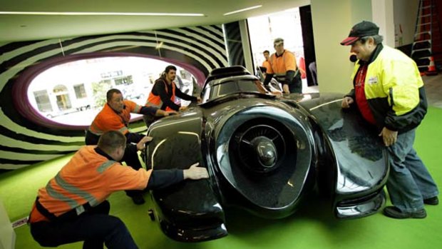 Even the cars dress in black ... the Batmobile at ACMI's Tim Burton exhibition.