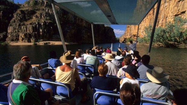 A sightseeing cruise on the Katherine River.