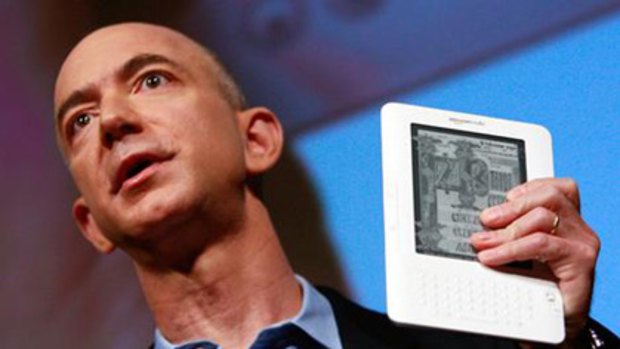 Amazon.com founder and CEO Jeff Bezos holding the new Amazon Kindle 2.0 in New York City earlier this year.