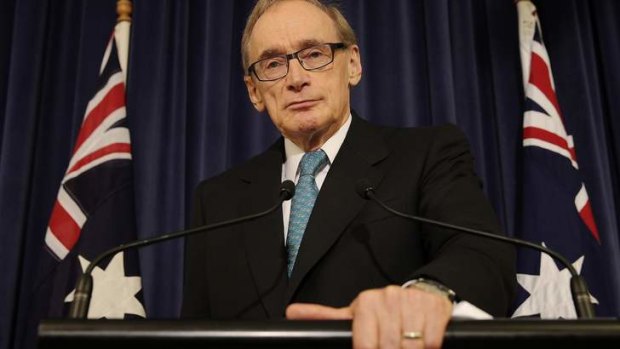 Labor MP Bob Carr at his press conference announcing his resignation from parliament.