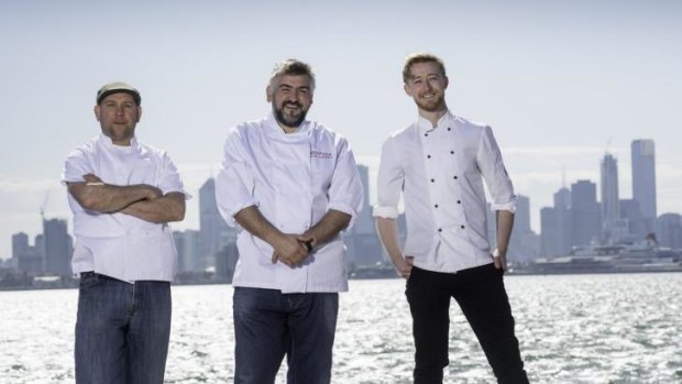 Served: Melbourne chefs prepare fresh seafood at the Pier to Plate festival.