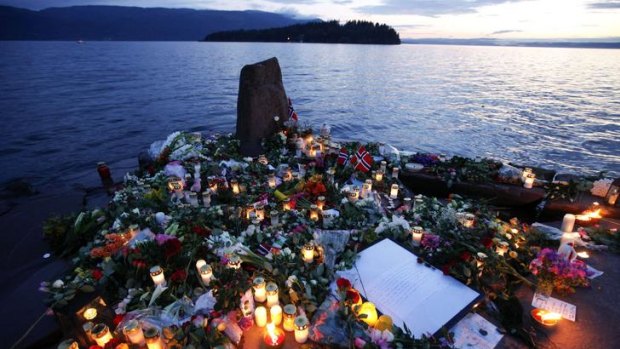 A memorial on Utoya island for the victims of Anders Behring Breivik's shooting spree.