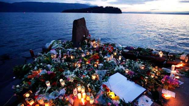 A memorial on Utoya island for the victims of Anders Behring Breivik's shooting spree.