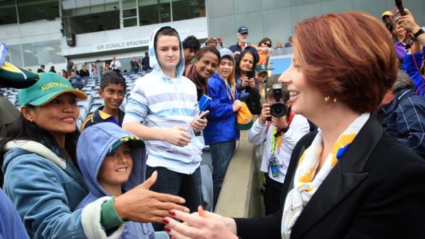 Rising in the polls ... Prime Minister Julia Gillard.