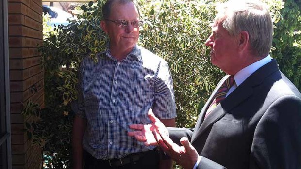 Colin Barnett with Ross Dunston whose home was burgled two years ago.