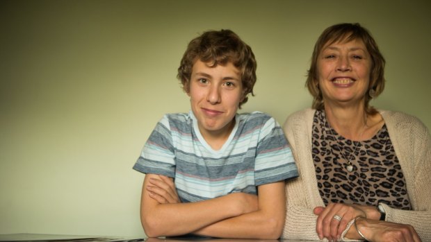 Sue Hill and her son, Thomas, who moved to an independent school for more support for his language disorder, but just still missed out.
