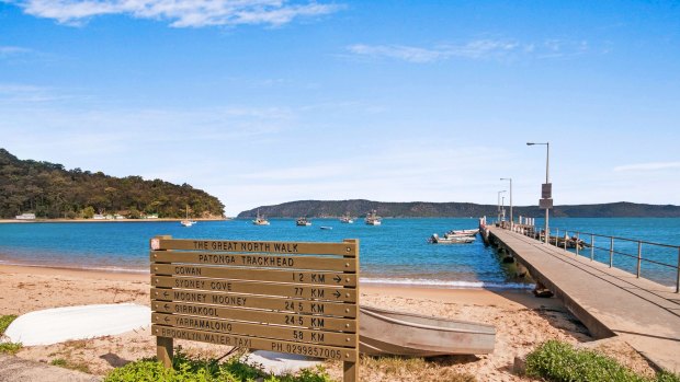 Patonga Beach and ferry wharf.