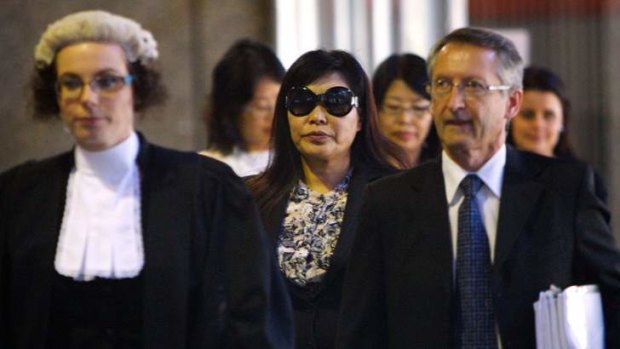 Helen Liu leaves the Supreme Court in Sydney in 2011.