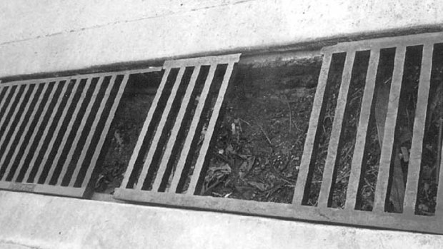 The open grate on the driveway of the Knickerbocker Hotel.