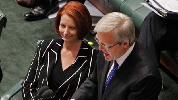 "Every time Gillard begins to build some political momentum, Rudd plays the party pooper."