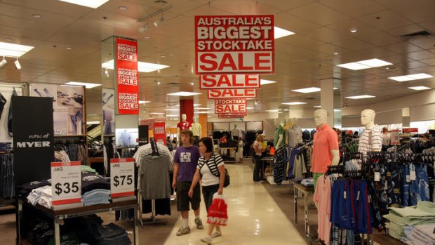 Myer was anticipating sales to be flat in 2011-12 and profit to be as much as 10 per cent down on last year.