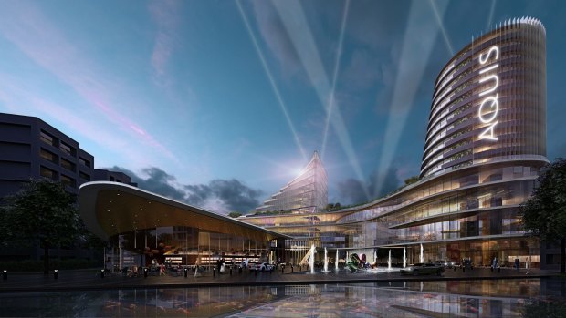 An artist's impression of Aquis' proposal for a redeveloped Canberra casino..