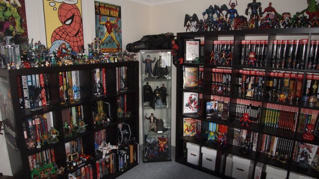 Luke Caporn calls his room of collectables his "geek den".