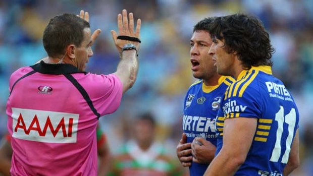Take a seat ... Eels Veterans Nathan Cayless and Nathan Hindmarsh will play their last game together at Parramatta Stadium on Saturday.