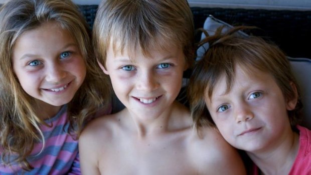Lost on flight MH17: The Maslin children. From left, Evie, Mo and Otis.