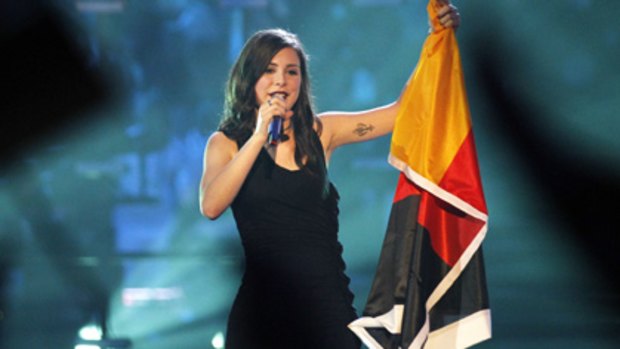 On song...German pop singer Lena Meyer-Landrut wins the Eurovision Song Contest.