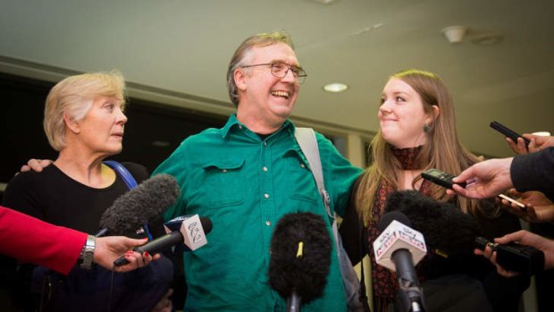Greenpeace activist Collin Russell with his wife Christine and daughter Madeleine.