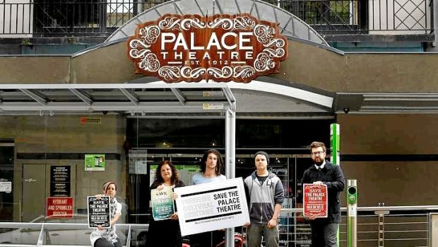 People rally to save the Palace Theatre.