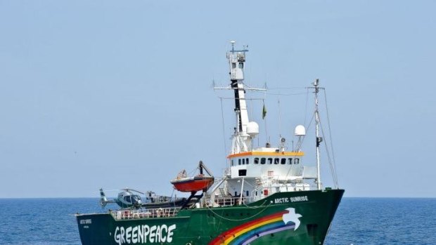 Sailing home: Greenpeace ship Arctic Sunrise.