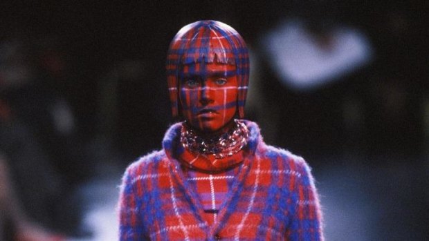 Punk rock: Jun Takahashi's Undercover collection extended patterns across the models' faces.