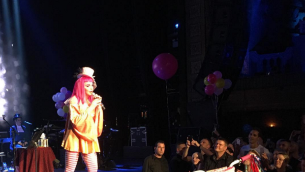 Madonna performing at the Tears for a Clown show.