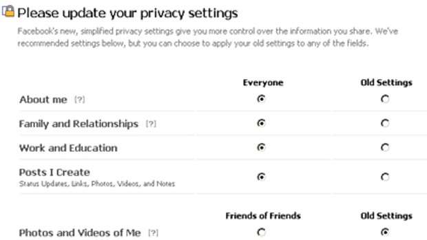 Facebook's privacy overhaul.