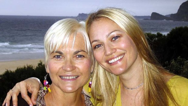 Author Helen Cummings with her daughter, actress Sarah Wynter.