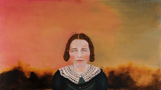 Megan Seres' Scarlett as Colonial Girl, winner of the $150,000 Doug Moran National Portrait Prize, on show at the Belconnen Arts Centre.