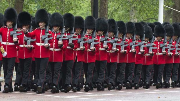Queen's Guards on parade.