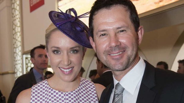 Building bridges with Michael Clarke?: Ricky Ponting with wife Rianna.
