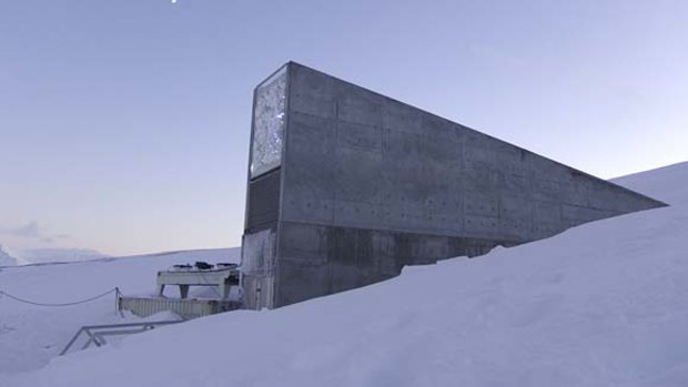The entrance to the Global Seed Vault in Norway.
