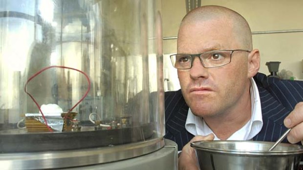 Would you like fries with that? British celebrity chef Heston Blumenthal could be flipping test-tube burgers.