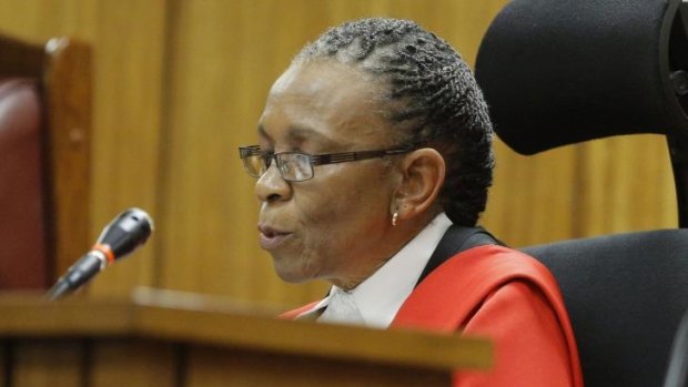 Judge Thokozile Masipa reads her verdict.