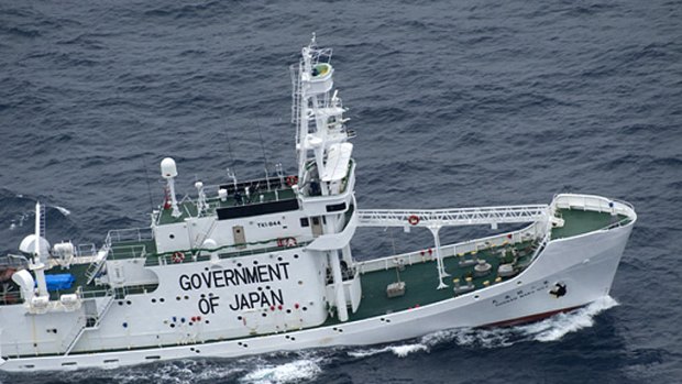 The Japanese whaling fleet security ship, Shonan Maru No.2, pictured recently in the Southern Ocean.