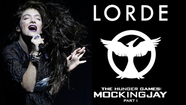 Lorde and a mock cover of <i>Hunger Games</i> single posted on the movie's Facebook page.
