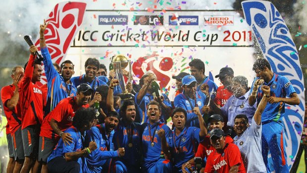 India celebrates its World Cup victory.