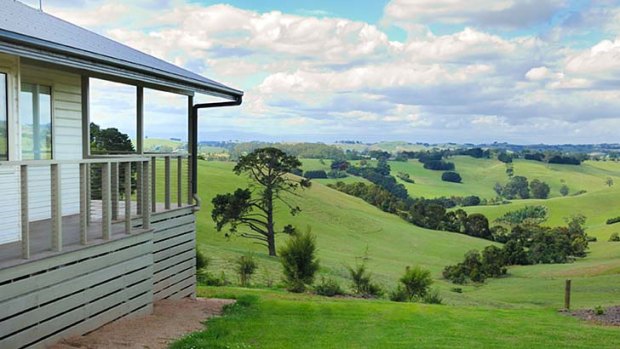 Farm fresh ... the balcony offers views of pastoral Bellview Hill.