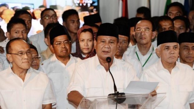 Prabowo Subianto has declared himself the winner of the presidential election.