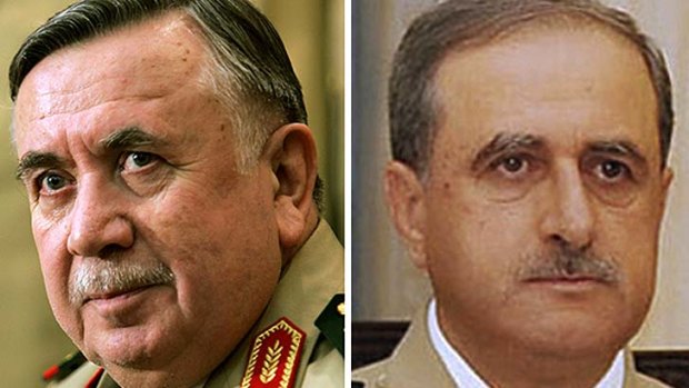 Killed ...  Former Syrian Defence Minister General Hassan Ali Turkmani, left, and  Defence Minister Daoud Rajha.