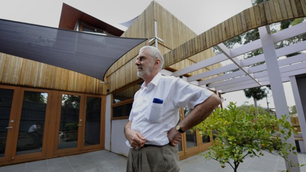 Ken Harvey at his 6.5 star energy rated home in Hawthorn.