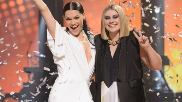 <i>The Voice</i> Australia 2015 winner Ellie Drennan (right) with coach Jessie J.