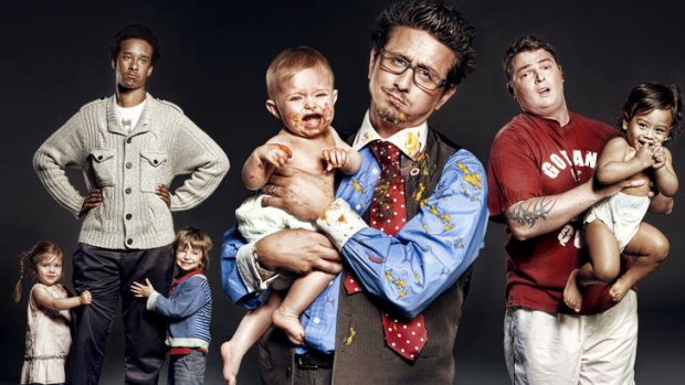 Fathers battle to come to terms with basic parenting in <i>Daddy Daycare</i>.