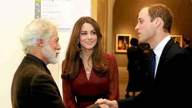 The Duke and Duchess of Cambridge  with British artist Paul Emsley  at the National Portrait Gallery last week.