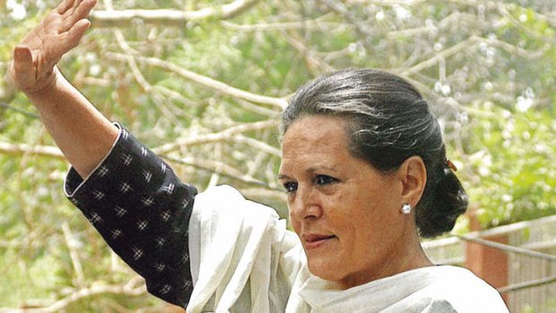 La bella Sonia … Indians show their appreciation for the Italian-born Sonia Gandhi at a political rally in 2006.