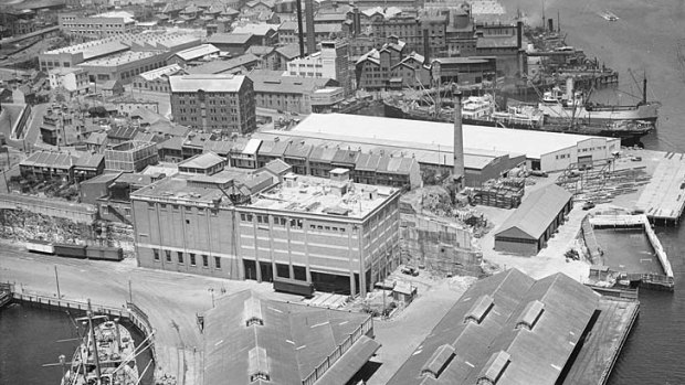 Forty years ... Above, industry dominated the area in the 1970s.
