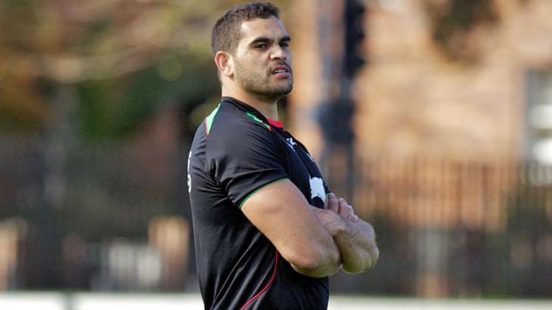 Centre of attention &#8230; Greg Inglis prepares for the Broncos, the team he spurned to sign for the Rabbitohs, at Redfern.